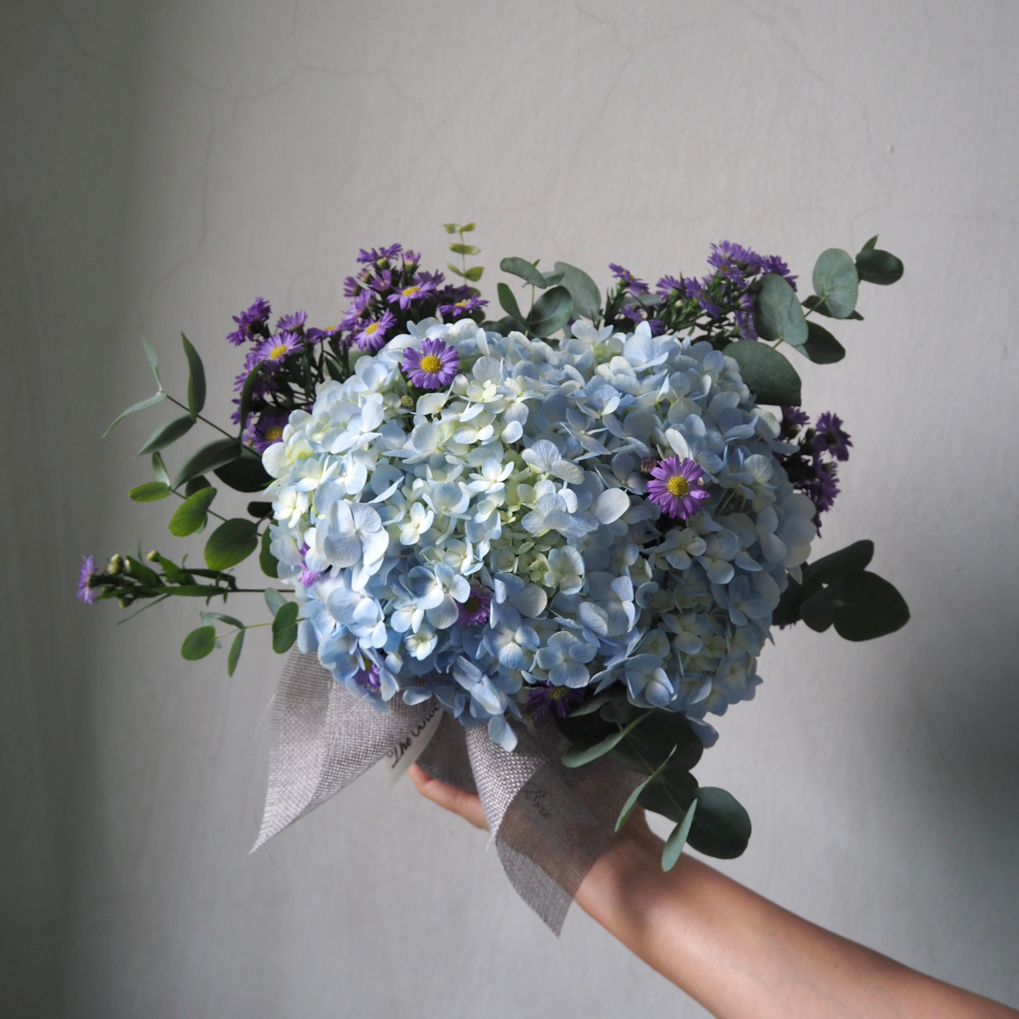 Plum Hydrangea Centrepiece