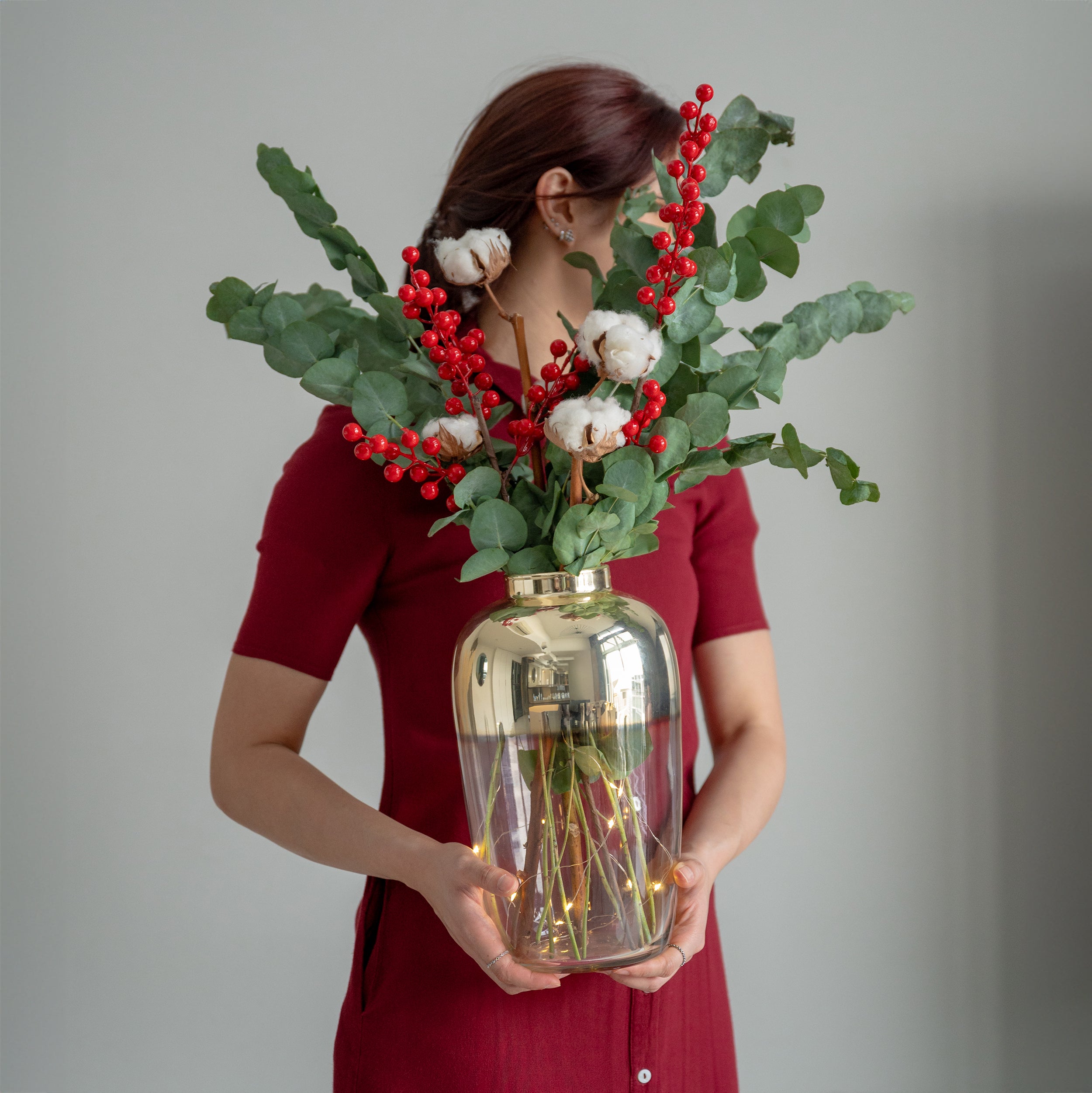 Twinkle Christmas Foliage Vase