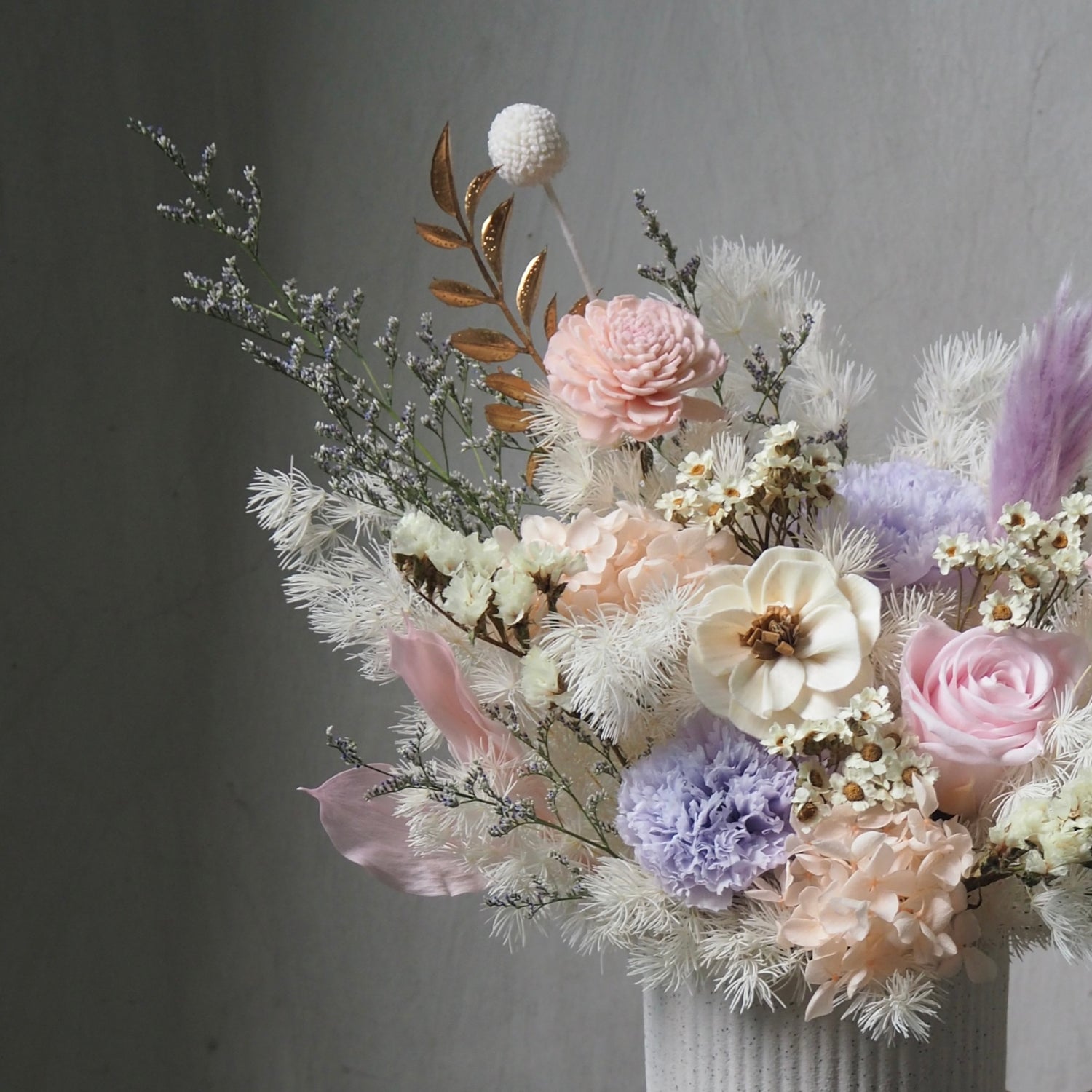 Dreamy Preserved Flowers Vase