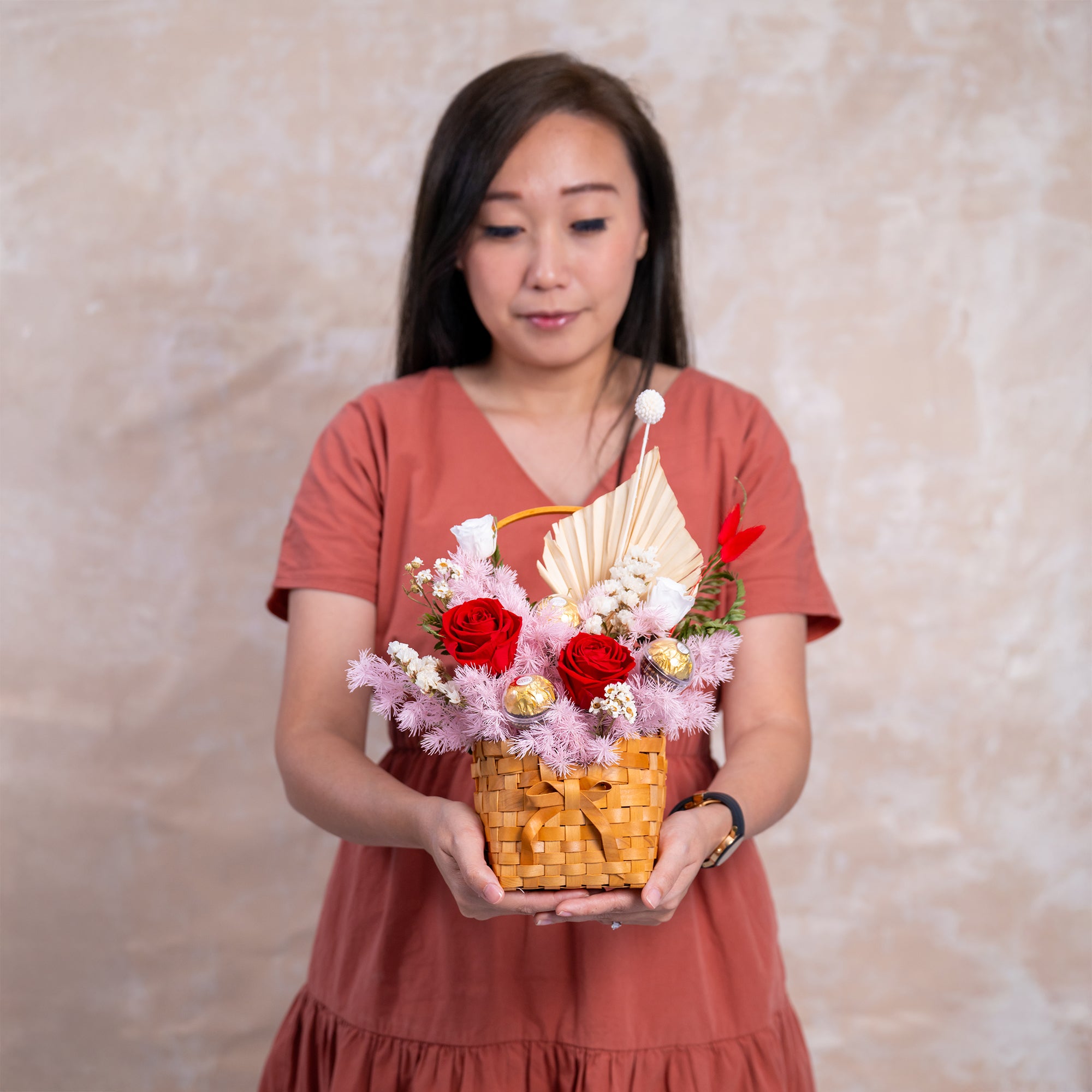 Infiniti Preserved Rose Basket