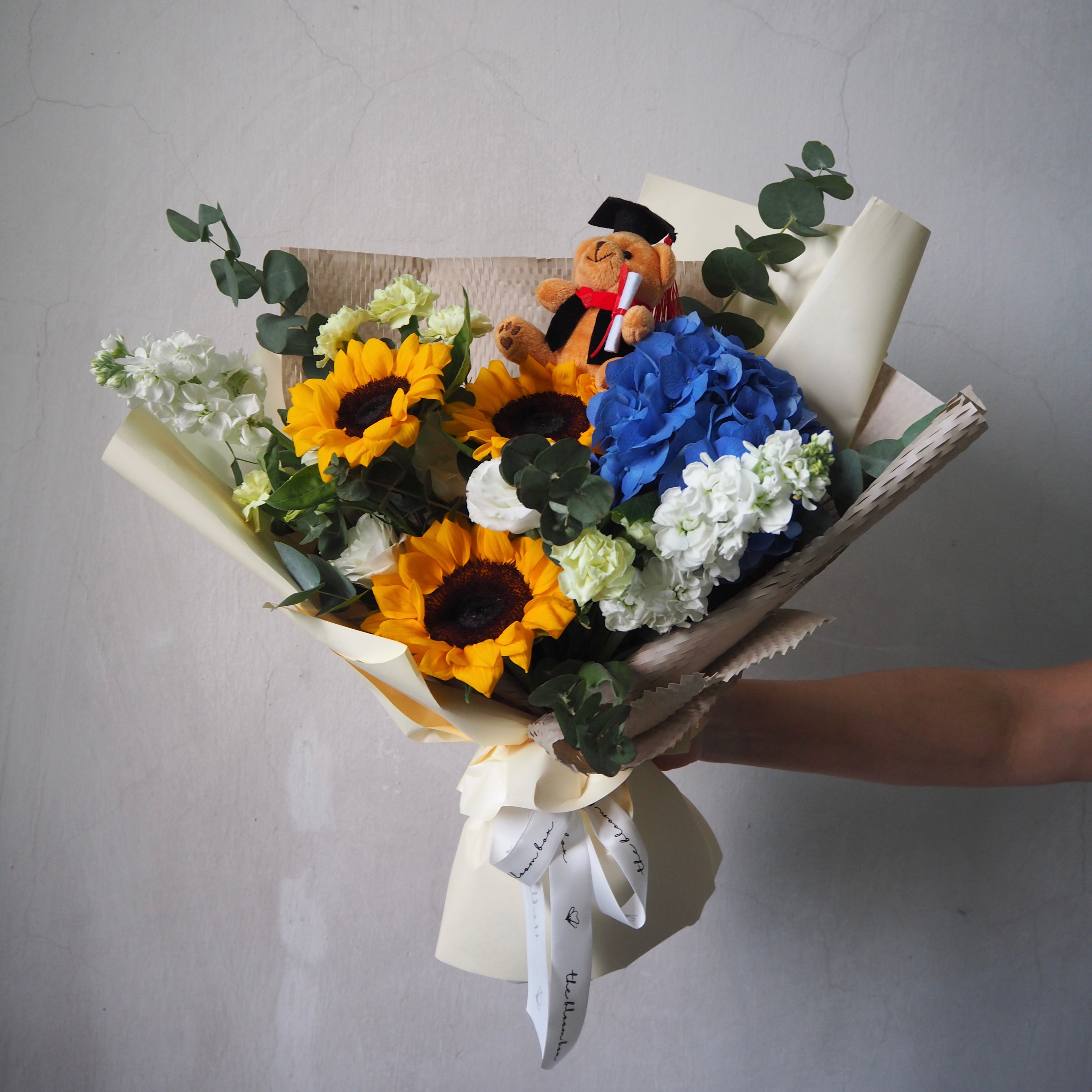 Marisol Sunflower Hydrangea Bouquet
