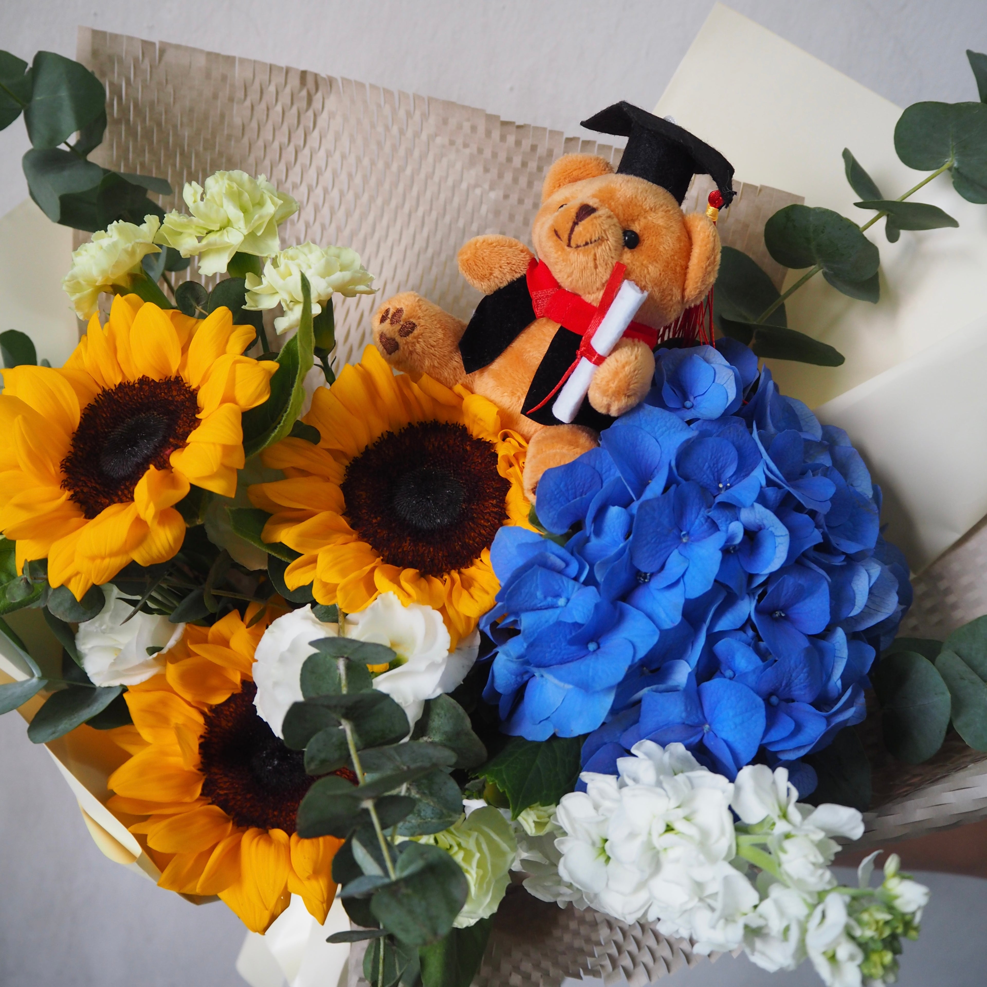 Marisol Sunflower Hydrangea Bouquet