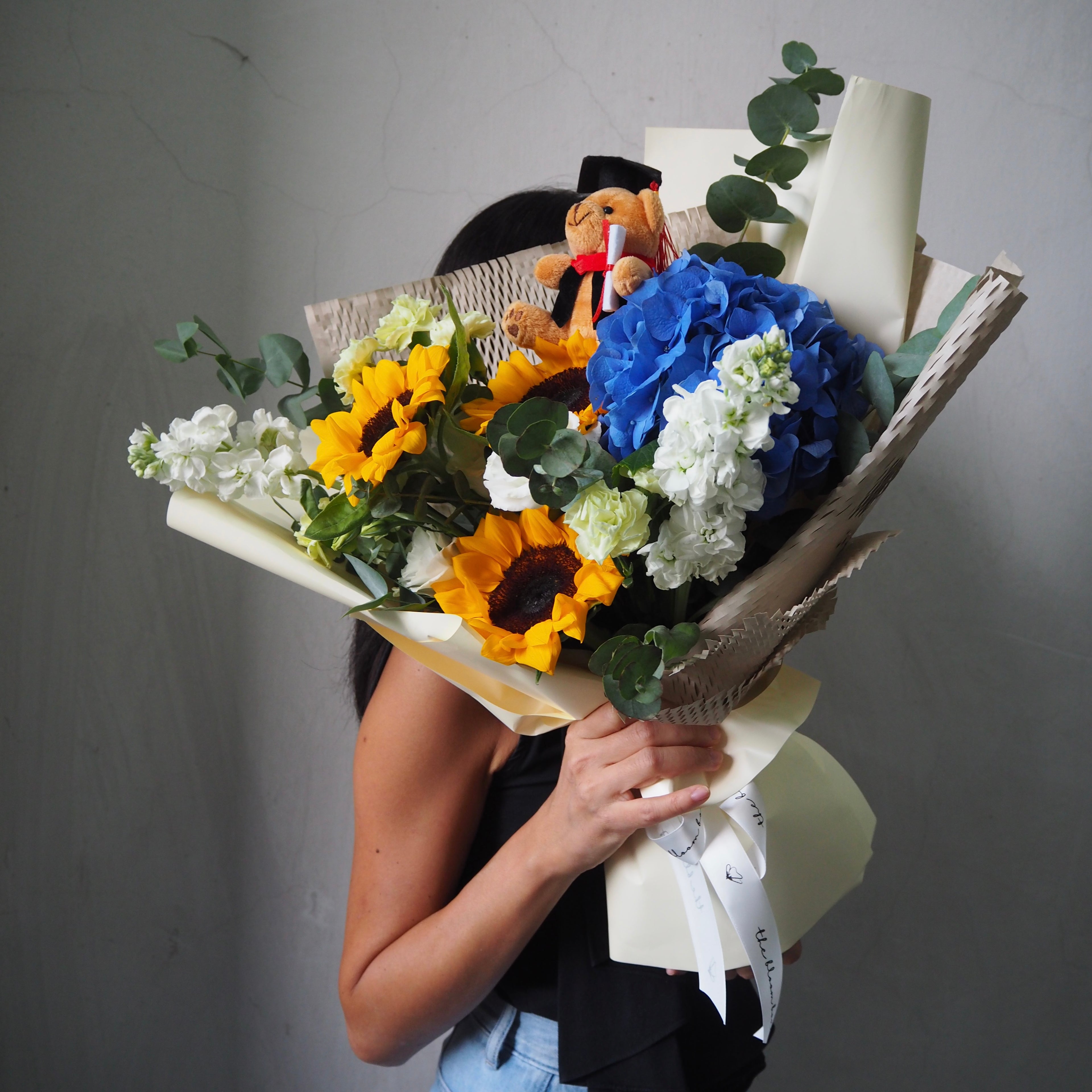 Marisol Sunflower Hydrangea Bouquet