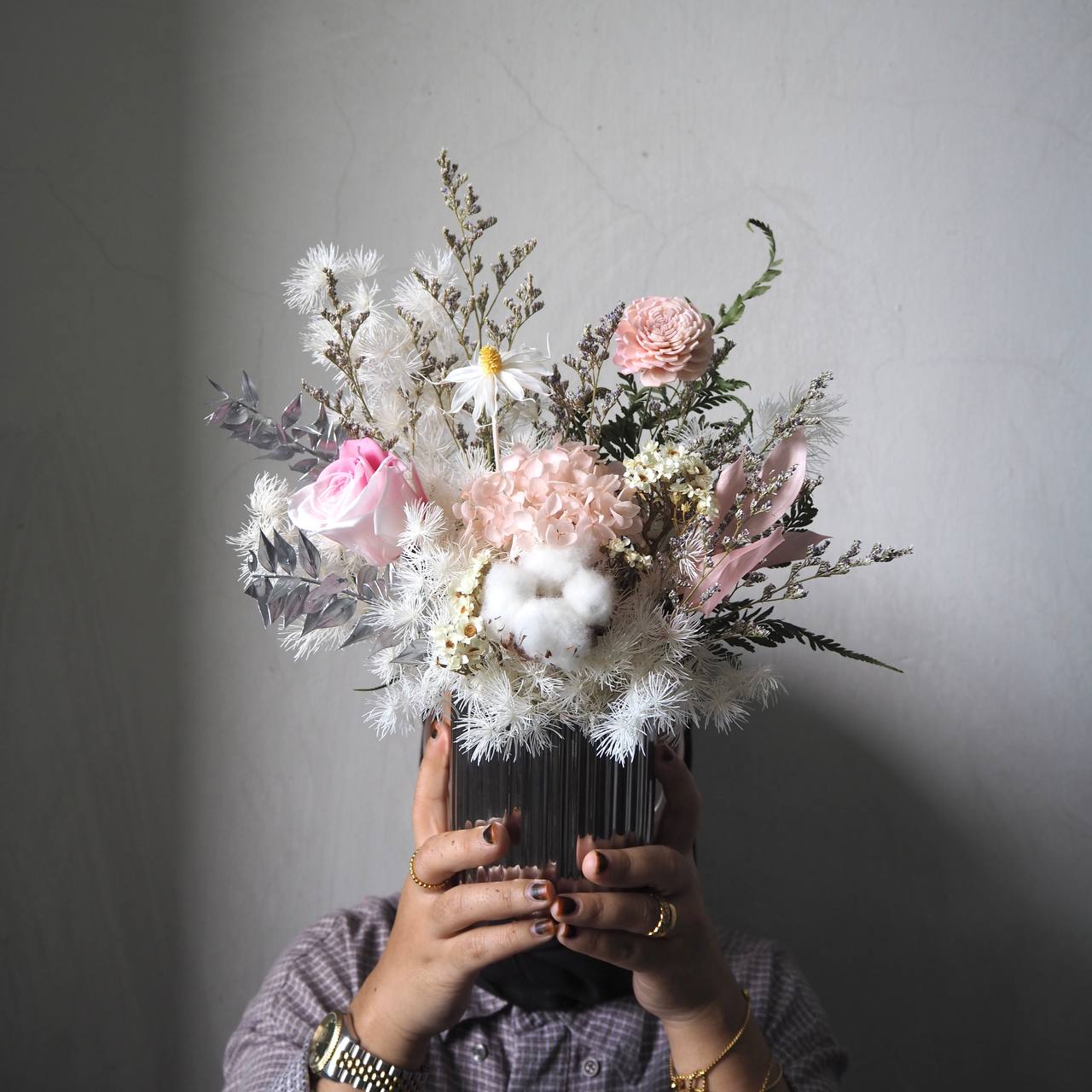 Serenity Preserved Flower Vase