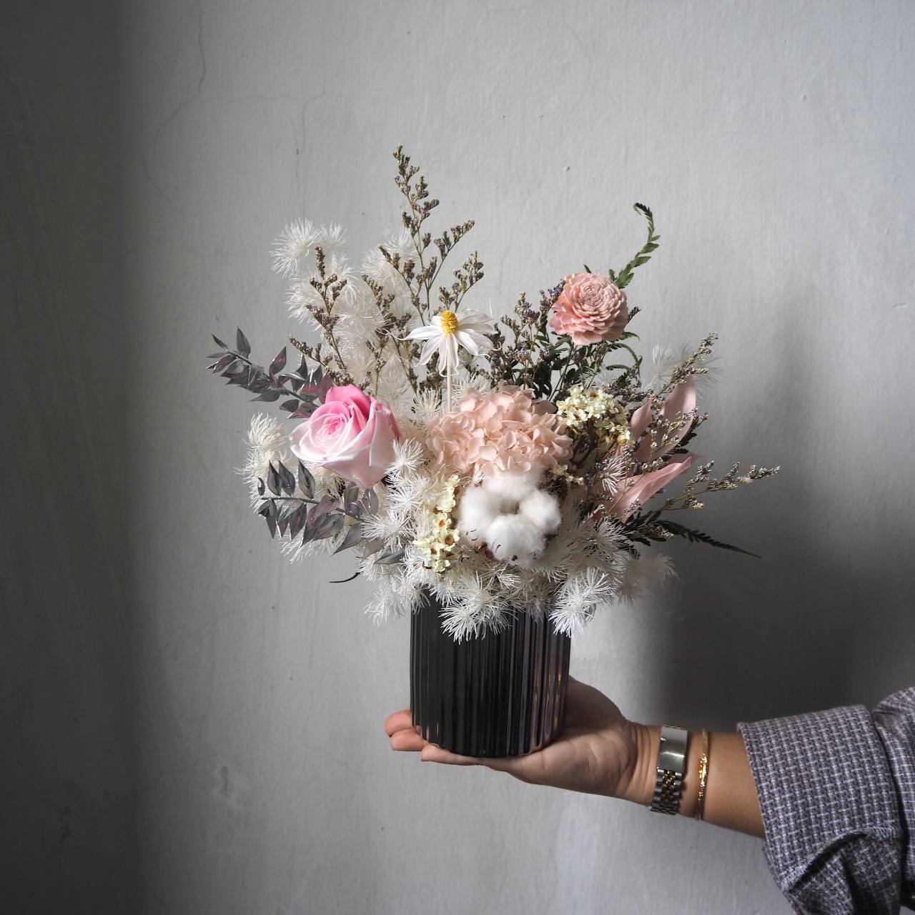 Serenity Preserved Flower Vase