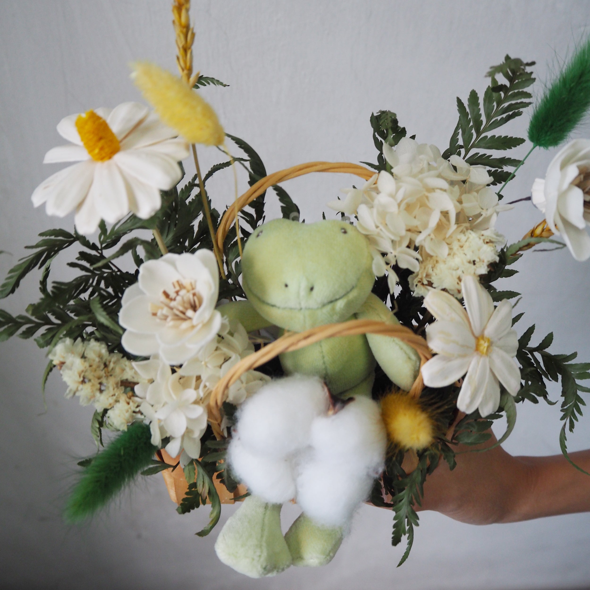 Snuggle Newborn Preserved Flower Basket