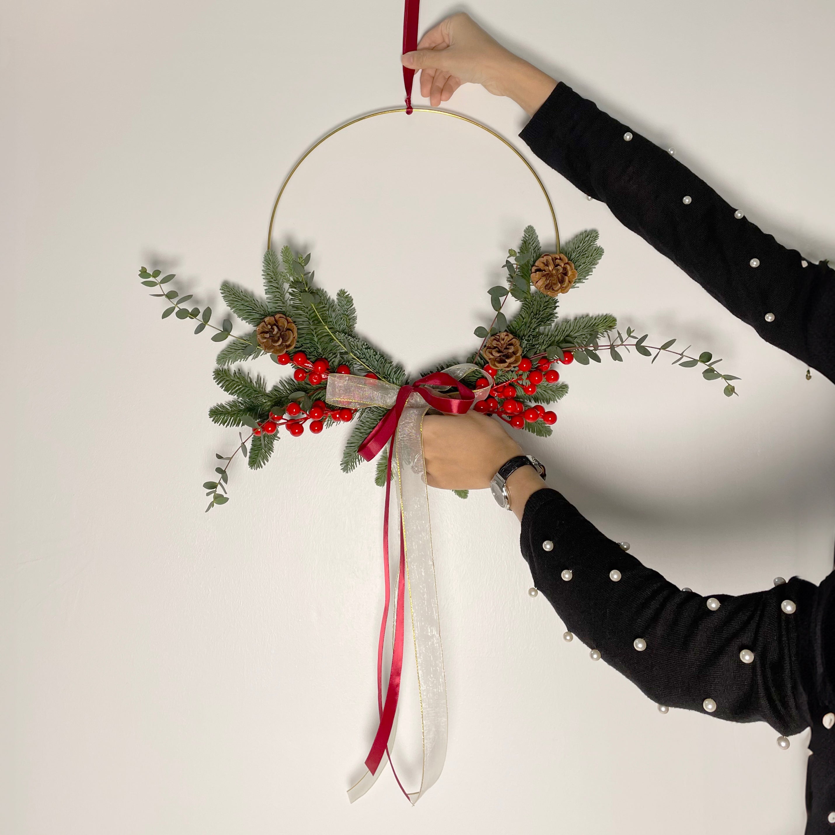 Wonderland Christmas Floral Wreath