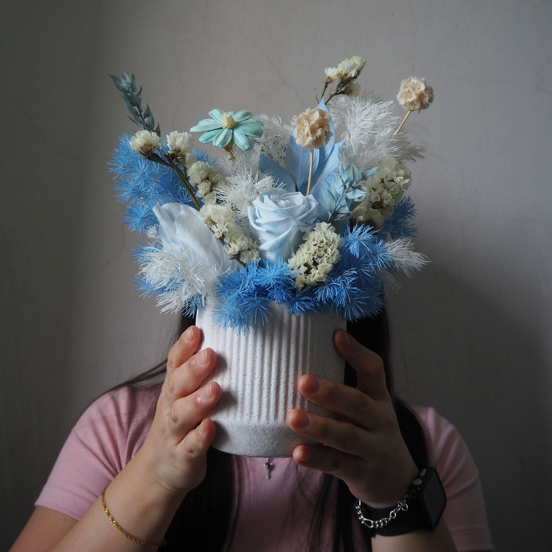Whimsical Preserved Flowers Vase