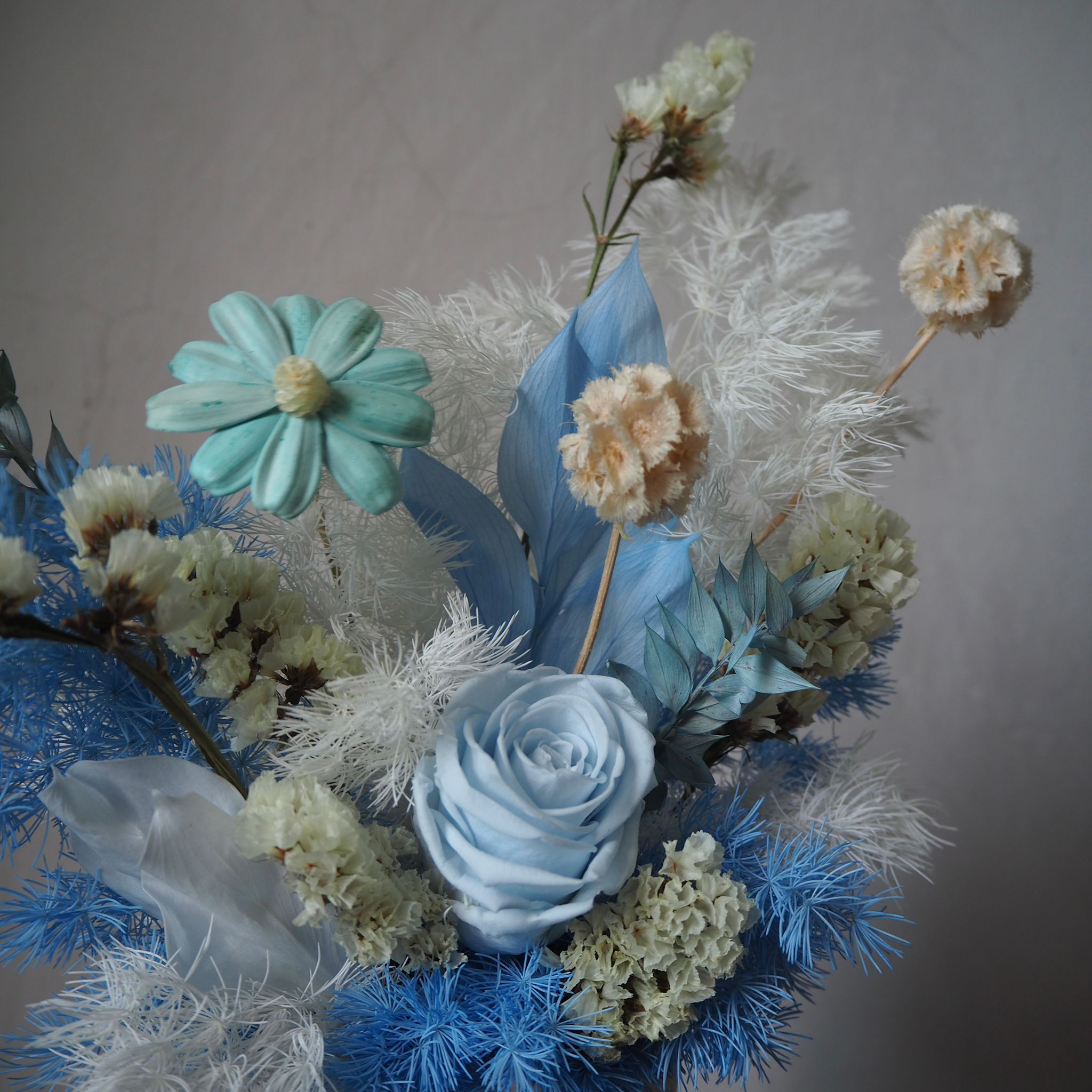 Whimsical Preserved Flowers Vase