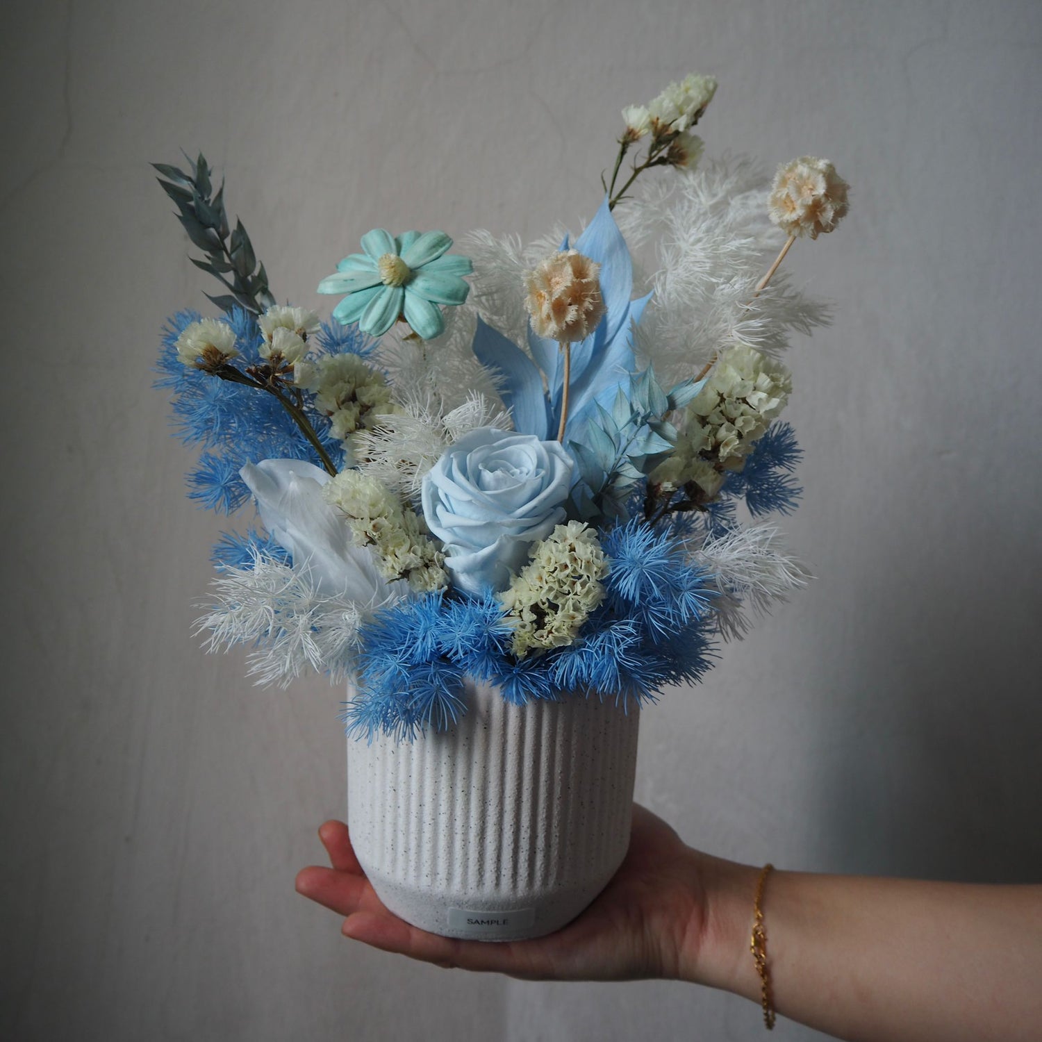 Whimsical Preserved Flowers Vase