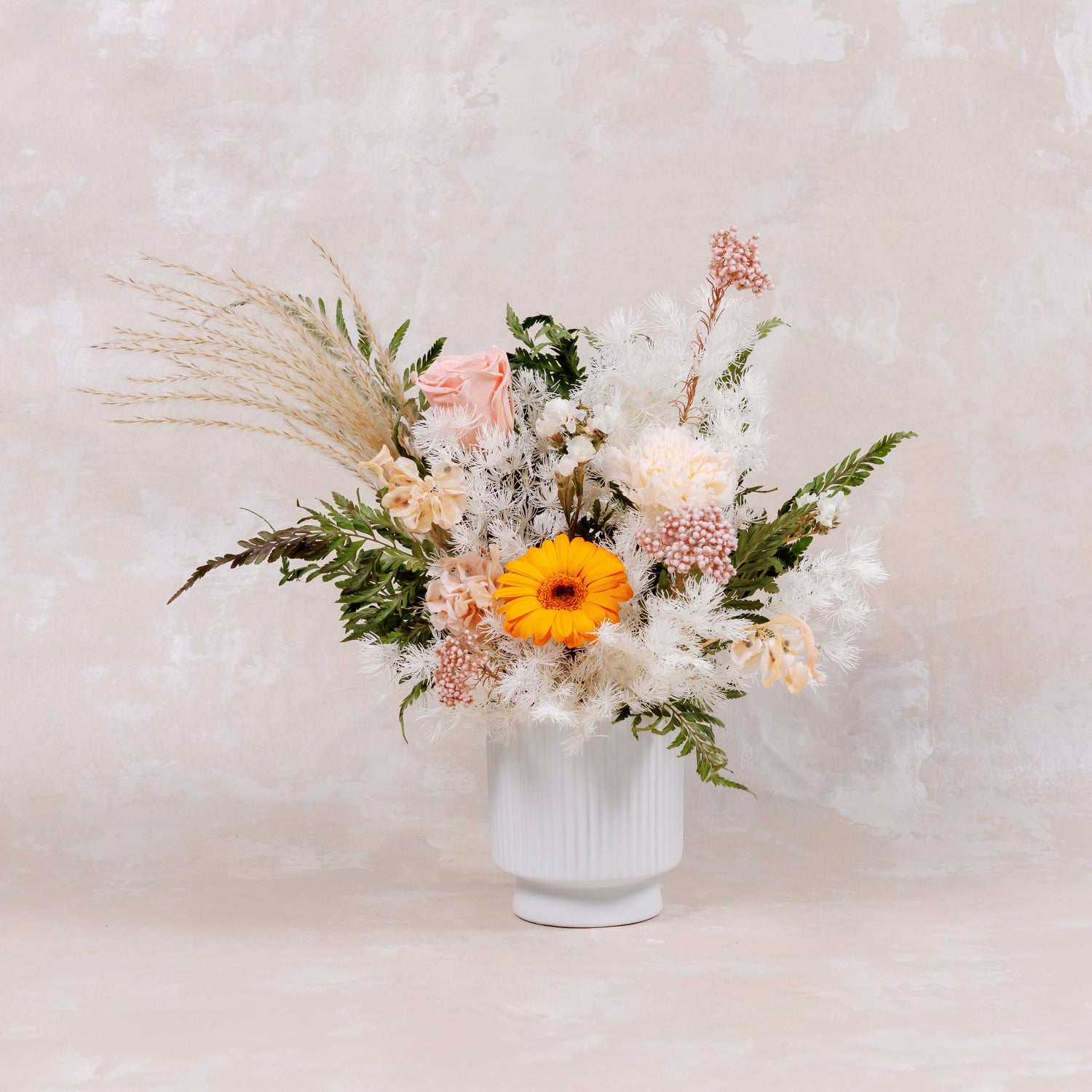 Preserved gerbera flower vase by The Bloom Box Florist Singapore