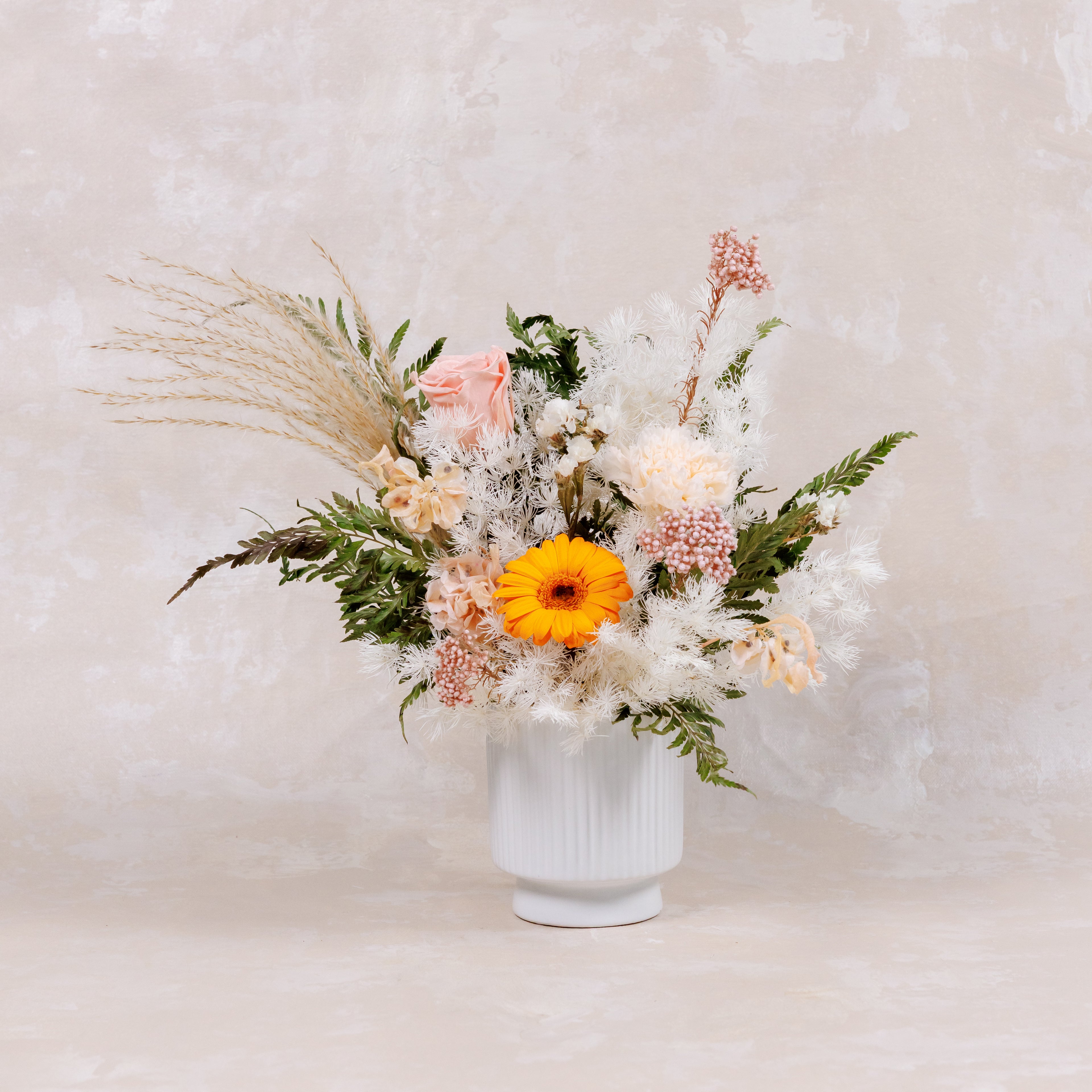 Preserved gerbera flower vase by The Bloom Box Florist Singapore