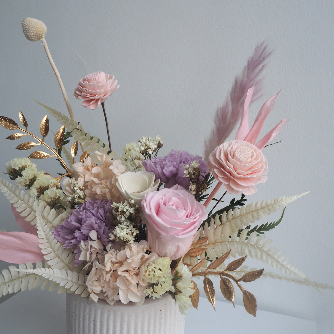 Dreamy Preserved Flowers Vase