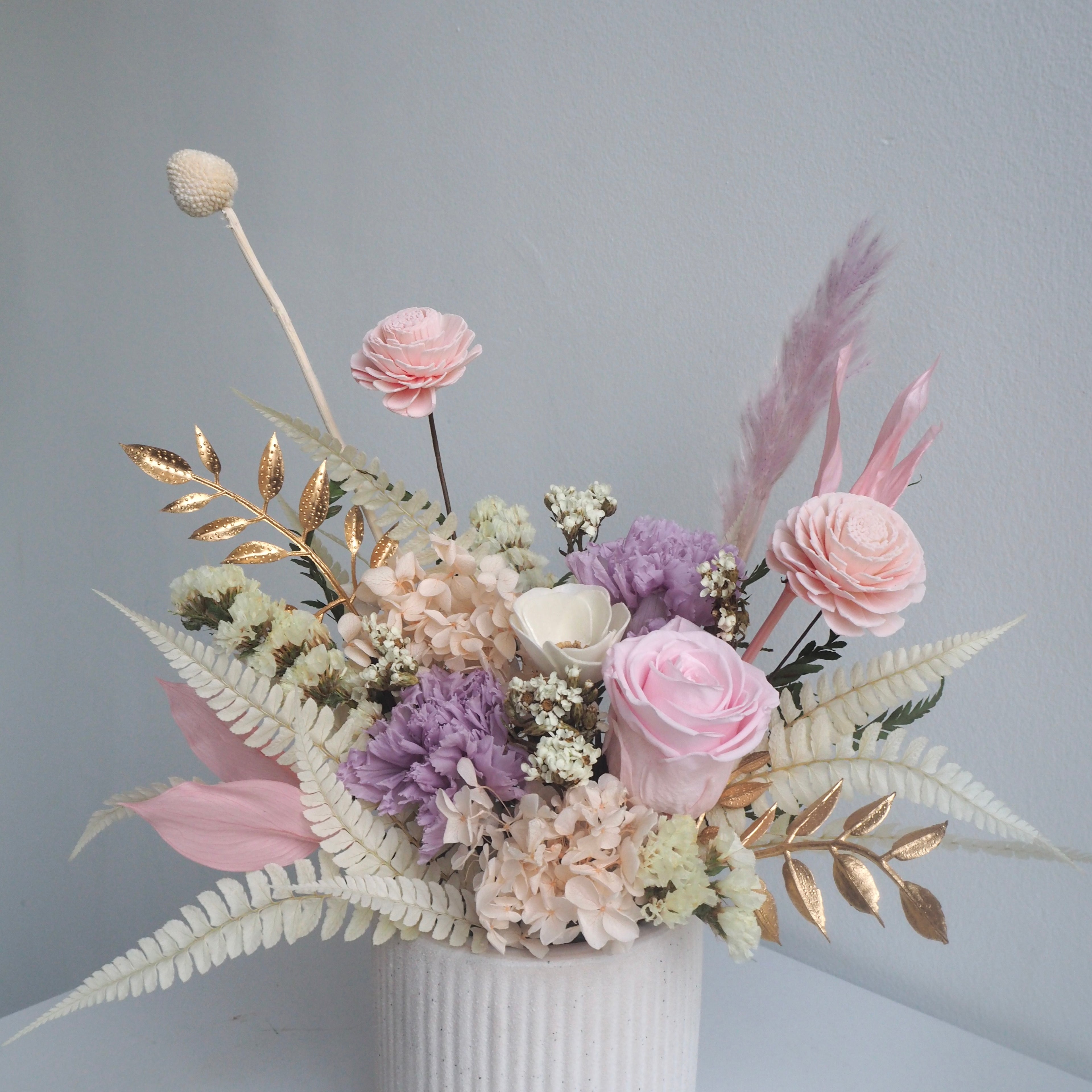 Dreamy Preserved Flowers Vase