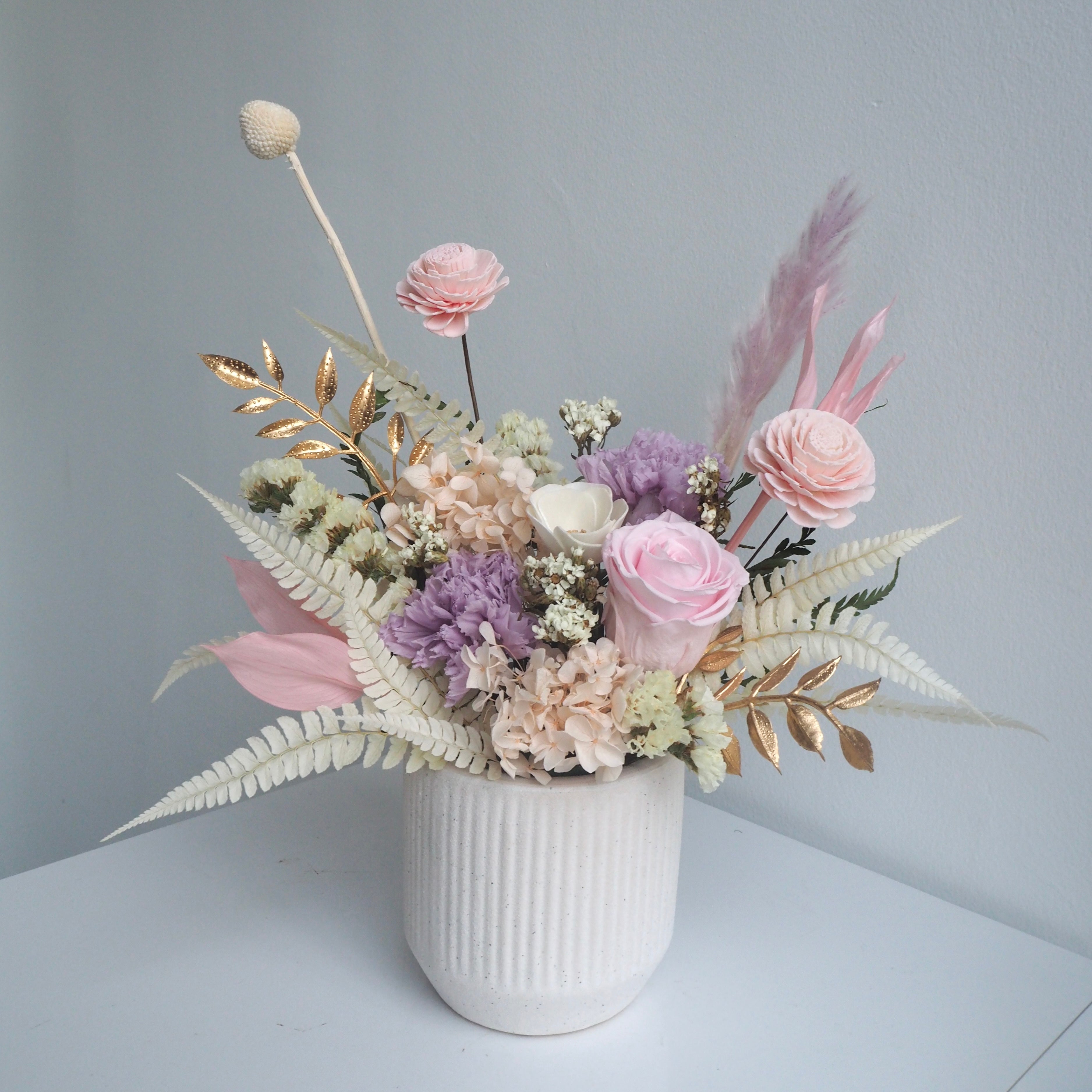Dreamy Preserved Flowers Vase