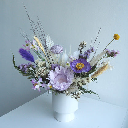 Preserved sunflower in lilac for house warming flower 