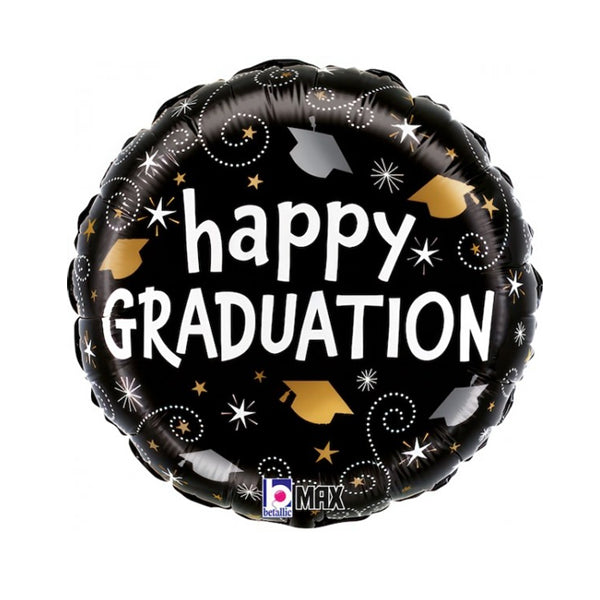Graduation Swirls Balloon with Helium 18”