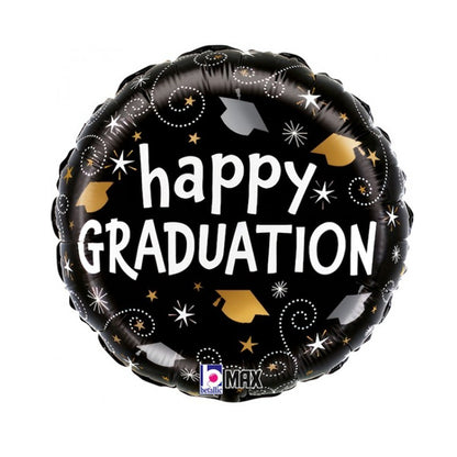 Graduation Swirls Balloon with Helium 18”