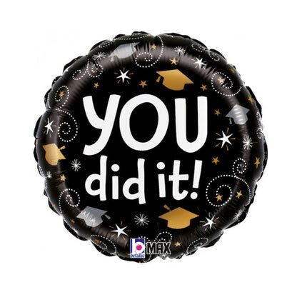 Graduation Swirls Balloon with Helium 18”