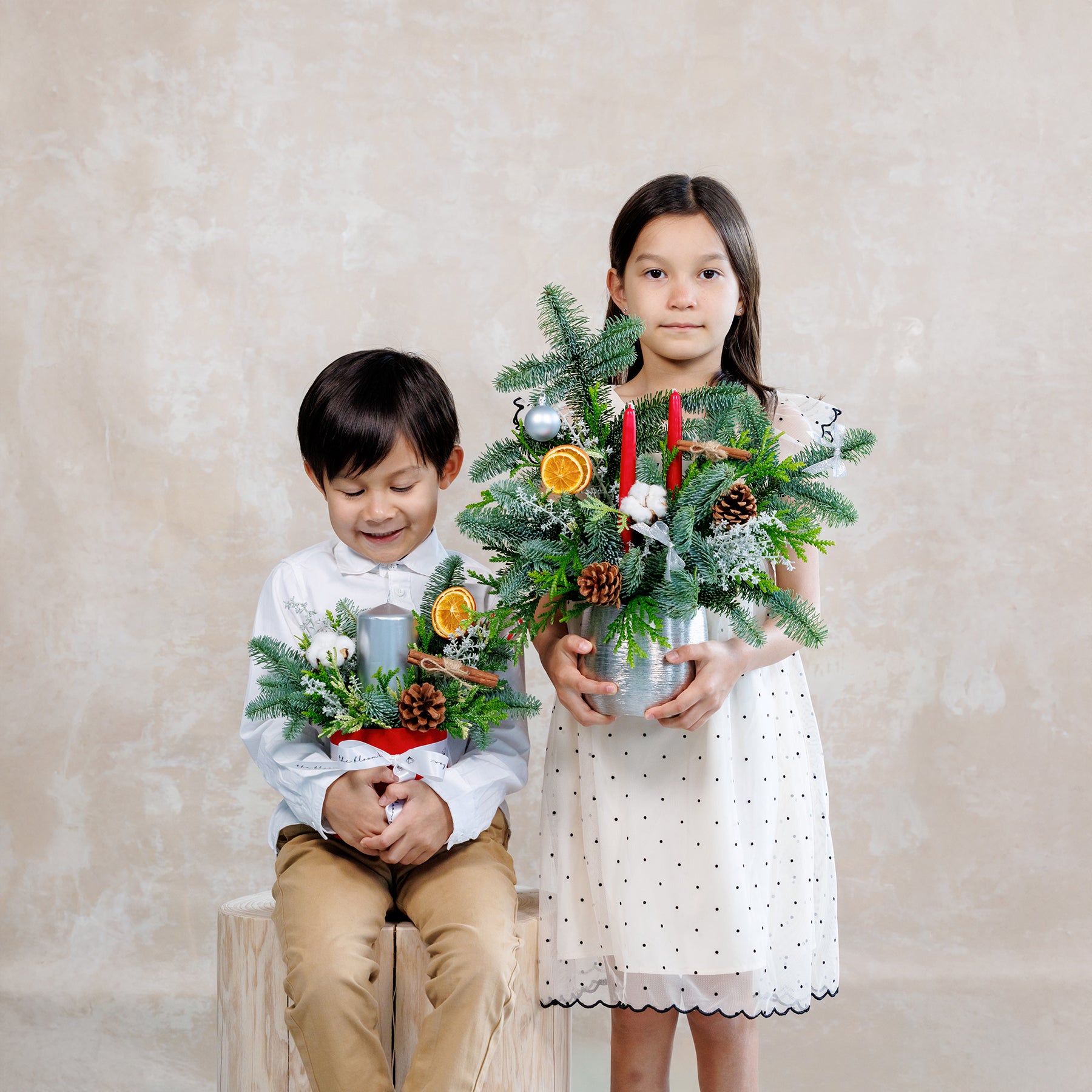 Holly Christmas Candle Centrepiece