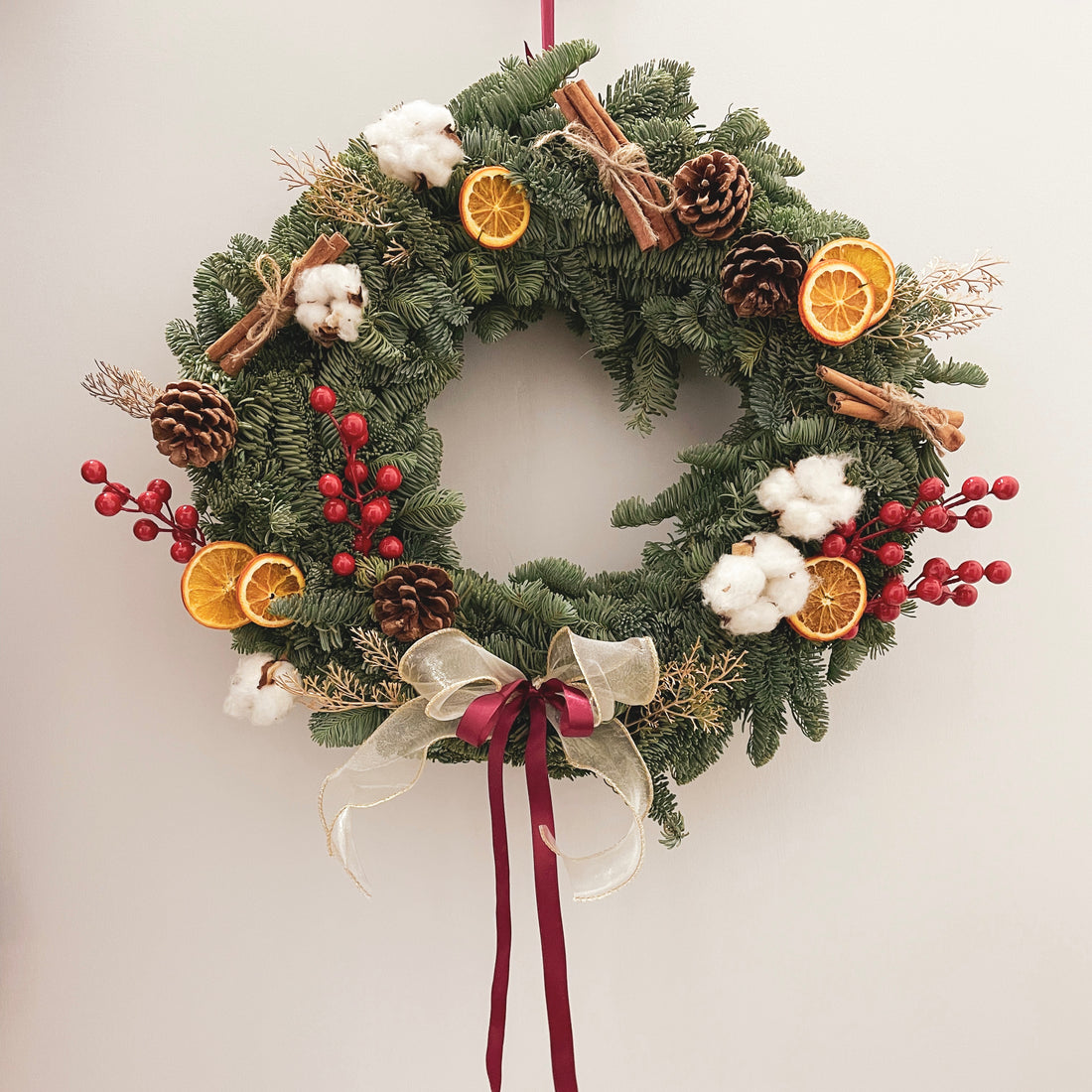 Jolly Christmas Fresh Nobilis Wreath