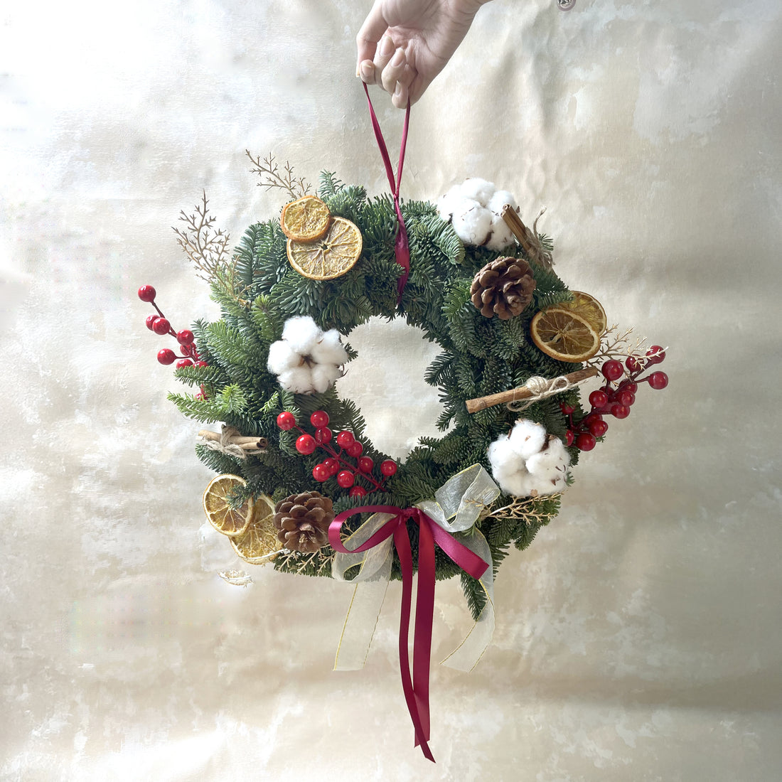 Jolly Christmas Fresh Nobilis Wreath