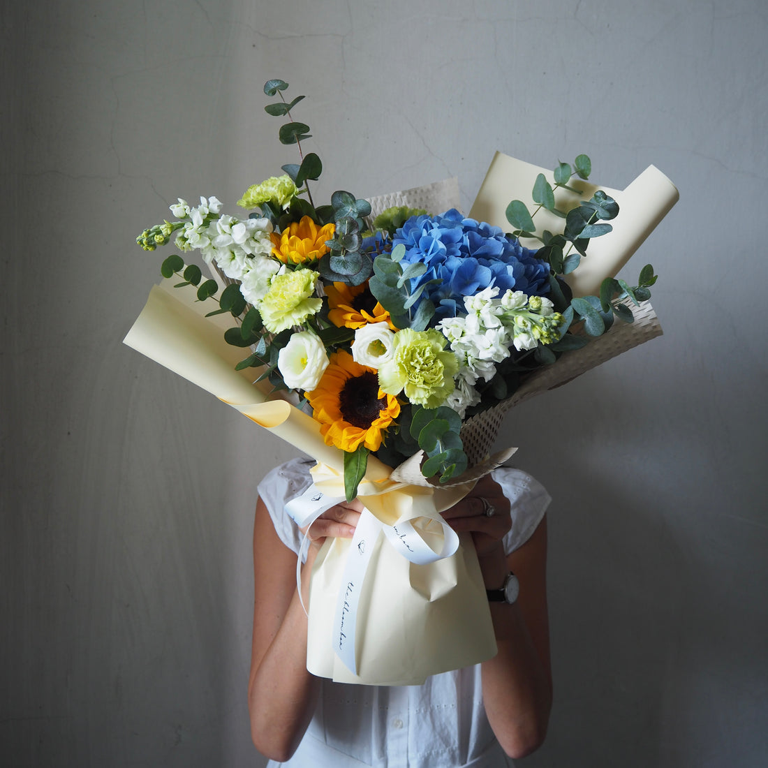 Marisol Sunflower Hydrangea Bouquet