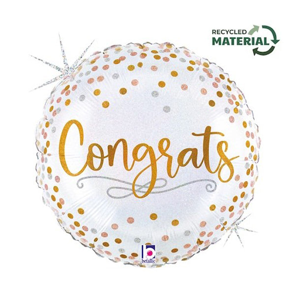 Congrats Confetti Balloon with Helium 18”