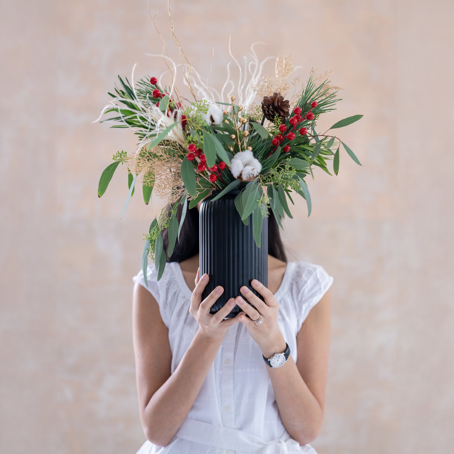 Twinkle Christmas Foliage Vase