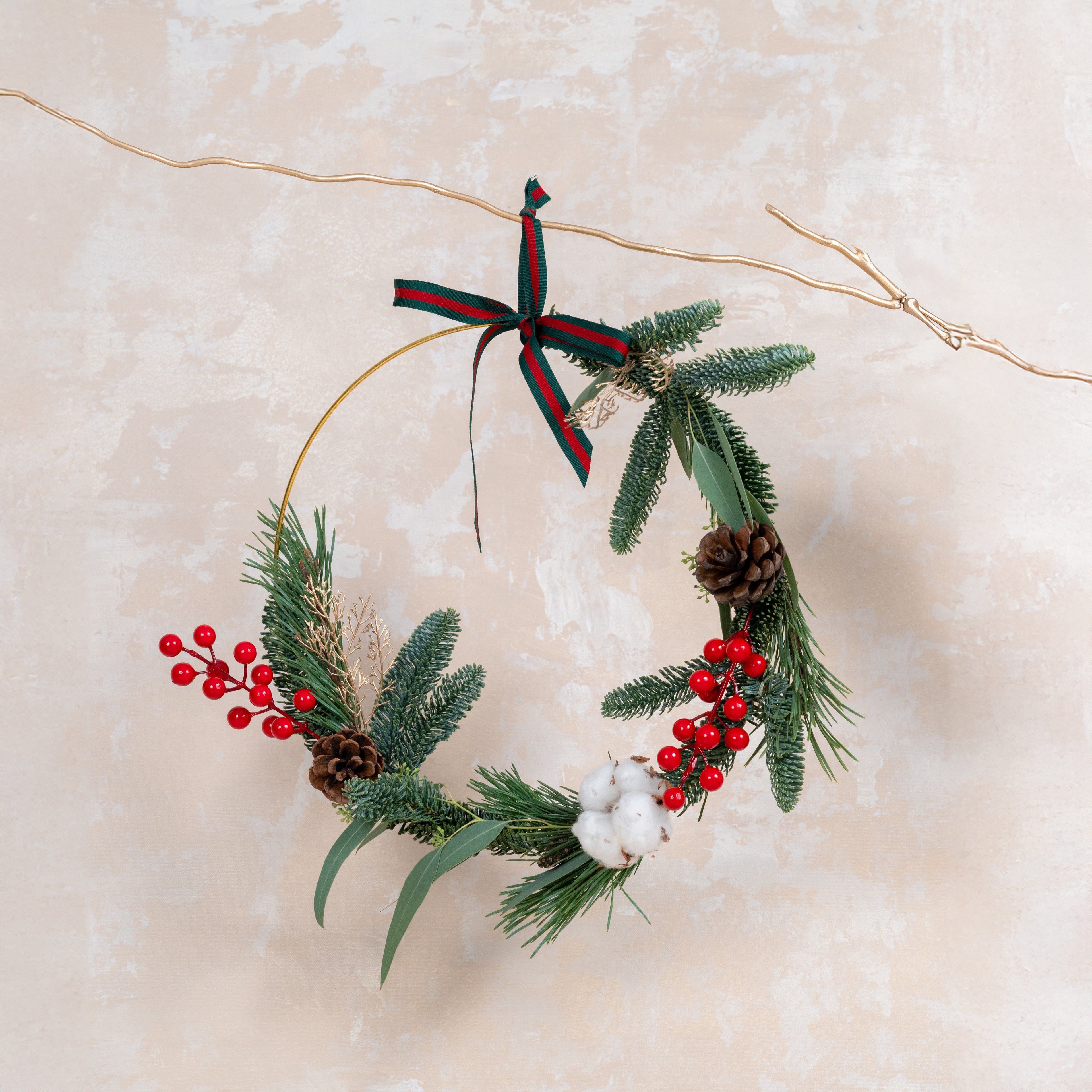 Wonderland Christmas Floral Wreath